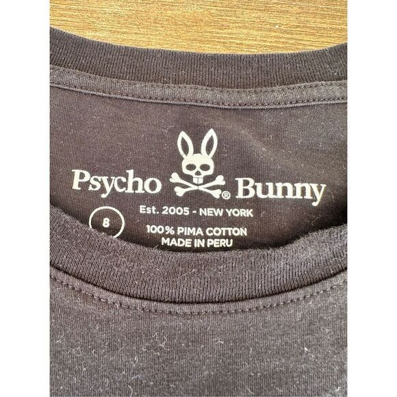 Psycho Bunny classic black t-shirt, size 8 (XXL) - Picture 2 of 5
